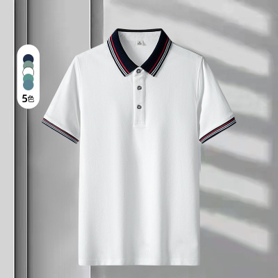 夏季新款POLO衫男士短袖T恤纯色商务百搭翻领男装polo衫T恤男青年