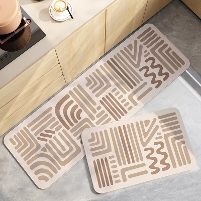 厨房地垫硅藻泥吸水垫防滑脚垫可擦免洗专用垫子防油防污长条地毯