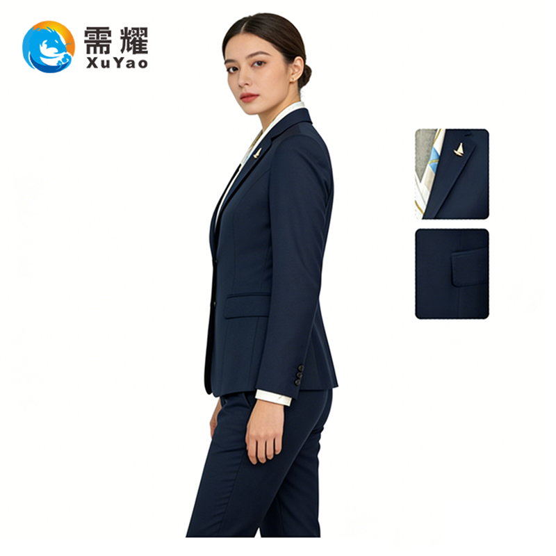 需耀 女西服套装 2767藏青 套