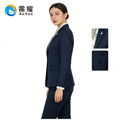 需耀 女西服套装 2767藏青 套