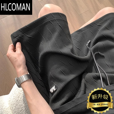 HLCOMAN短裤男士夏季2025新款潮牌五分裤子男款运动宽松外穿休闲中裤