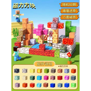 2025新款我的磁力世界方块磁吸磁铁积木男孩拼搭全套益智DIY玩具六一儿童节