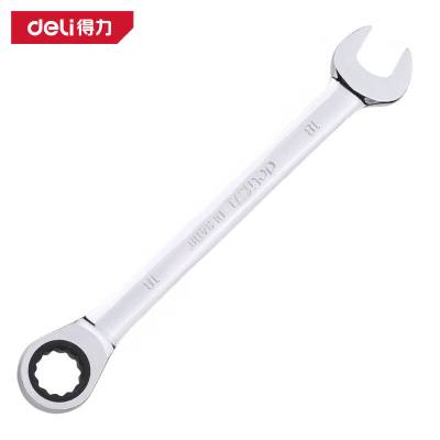 得力工具DL34114_镜面棘轮两用快扳14mm(新VI)