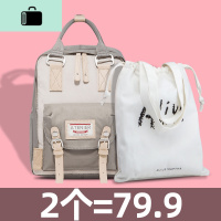 时尚帆布韩版潮双肩包学生初中高中书包女ins风旅行背包2020新款NEW LAKE
