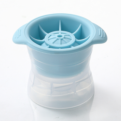 网红硅胶冰球模具冻冰块威士忌冰格袋圆形小制冰盒速冻器创意 敬平 [蓝色]●6CM大冰球●超长制冰