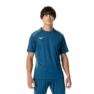 Mizuno运动速干透气排汗修身足球训练T恤男女款深祖母绿色