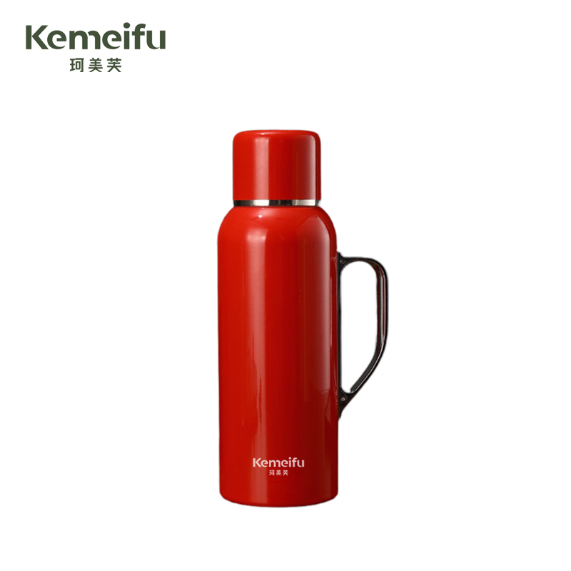 珂美芙 304不锈钢带提手显温保温杯 红色850ml 个