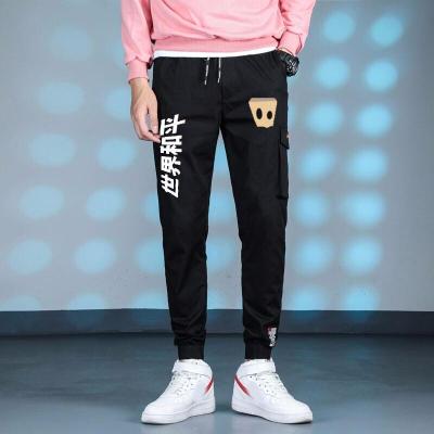 珂卡慕(KEKAMU)世界和平运动休闲工装长裤薛之谦棉裤男女情侣春夏薄款透气学生收口小脚卫裤黑色M
