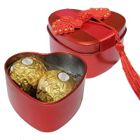 费列罗FerreroRocher榛果威化巧克力糖果心形铁盒2粒装结婚喜糖
