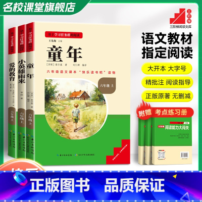 快乐读书吧六年级下册全套3本 [正版]名校课堂快乐读书吧六年级上册下册必读书侠爱的教育童年小英雄雨来尼尔斯骑鹅旅行记 小