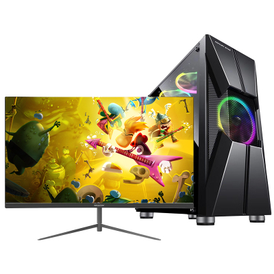 世纪之星英特尔酷睿i3/AMDRadein游戏独显/4GB内存/128GB固态SSD家用办公商务LOL游戏电脑组装电脑台式机电脑主机台式电脑+24英寸显示器全套