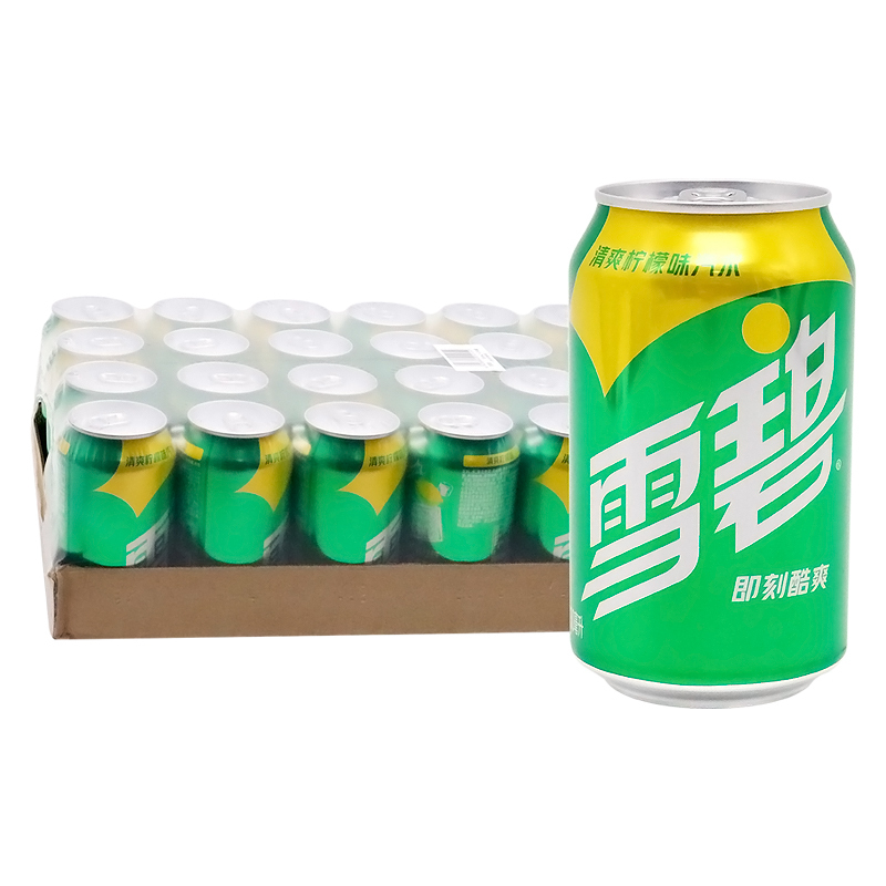 可口可乐 雪碧清爽柠檬味汽水330ml*24听 雪碧听装
