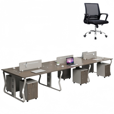 悦兴诚办公电脑桌 六人位含椅360cm套
