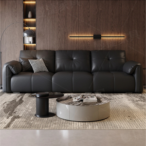 大象耳朵云朵沙发意式黑色真皮沙发客厅高端直排牛皮