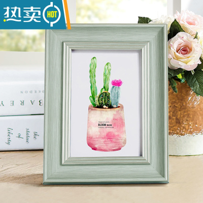 敬平相框摆台8寸7寸6寸10定制4K8开创意美式做旧画框儿童相片相架复古 做旧玉 7寸摆台[可放12.7*17.8cm]