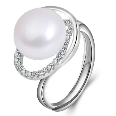 梦克拉Mkela S925银镶淡水珍珠戒指 暖意阳光 女士 戒指 银