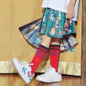 [1件3折价:37.5]moomoo童装女童裙装儿童裙装夏季新款女中童京剧戏曲染整百褶裙