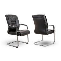 铜林弓形椅#019班台椅老板椅会议椅简约现代职员椅弓形皮椅