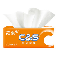 洁柔纸面巾100抽*3层*20包橙色软抽JR408-27E包-20(包装随机)