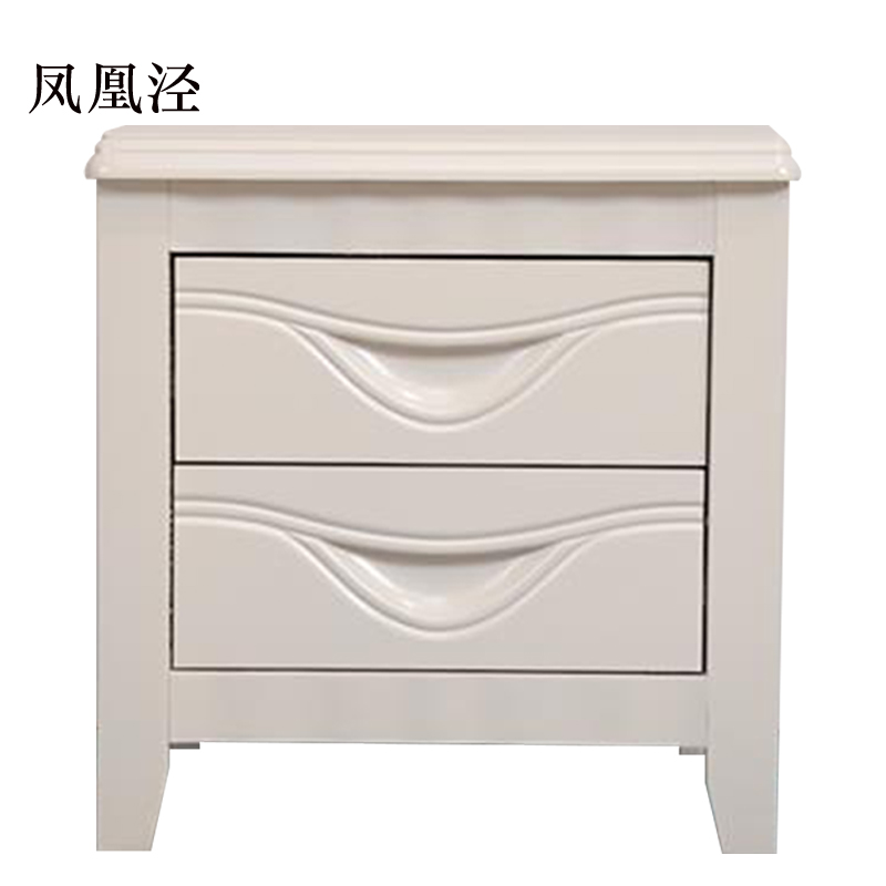 凤凰泾床头柜简约现代卧室床边储物柜升级款白色50*41*50cm