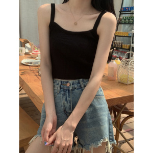显瘦内搭针织衫背心吊带女夏季短款露脐外穿无袖上衣女性感打底衫