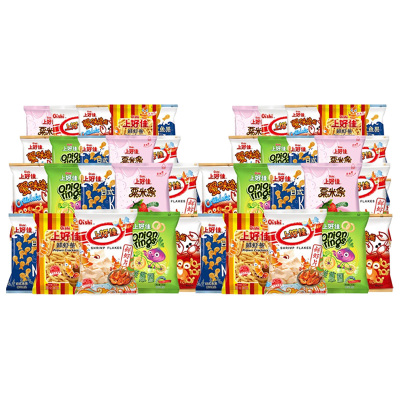 上好佳混合礼包香脆鲜虾片洋葱圈粟米条蟹味逸族薯条日式鱼果40包