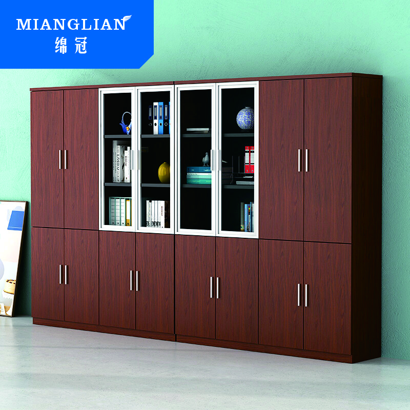 绵冠MIANGUNA办公家具办公柜文件柜书柜资料柜铝框玻璃门展示柜档案柜(一个门)