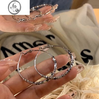 JiMi店主超推荐~显脸小耳圈女2022年新款潮夸张素圈圈耳环高级感耳钉