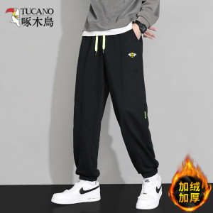 啄木鸟卫裤男士裤子夏季2025新款薄宽松束脚运动男裤春秋休闲长裤