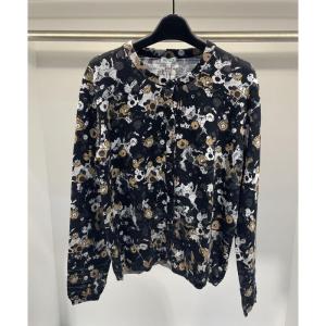 高田贤三(Kenzo)女款长袖针织衫圆领图案装饰休闲百搭配宽松套头 黑色 L