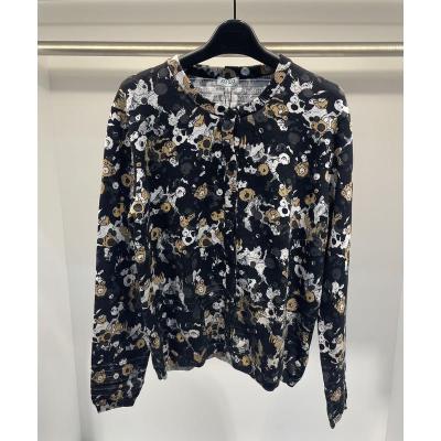 高田贤三(Kenzo)女款长袖针织衫圆领图案装饰休闲百搭配宽松套头