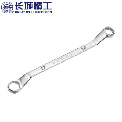 长城精工 公制平板镜抛双梅扳手 镜面抛光双头梅花扳手 14*17mm 311124 5把/件 1件