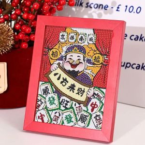维诺亚财神爷钻石贴画儿童手工diy材料包招财进宝八方财点钻粘贴画礼物