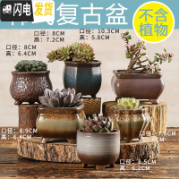 三维工匠多肉花盆陶瓷创意个性粗陶透气家用大口径盆栽小花盆 韩式复古盆(6个) 小花盆容器