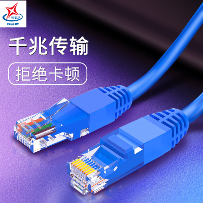 辉宏时代超五类6六类千兆软网线CAT5E网线箱网络双绞线国标定做跳线超五类国标网线（蓝色）