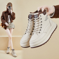 冬季加绒小白鞋新款韩版ins女学生厚底增高保暖板鞋休闲鞋