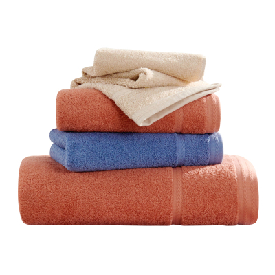 洁玉 似锦开门红云舒双条装纯棉毛巾礼盒 J2701-B 珊瑚红+钴月蓝