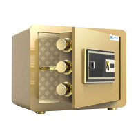 臻远全钢实心防盗保险柜 高25cm指纹款土豪金色