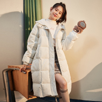 [2.5折价246元]唐狮冬季新款女中长款羽绒服连帽加厚保暖外套韩版宽松潮流上衣DY