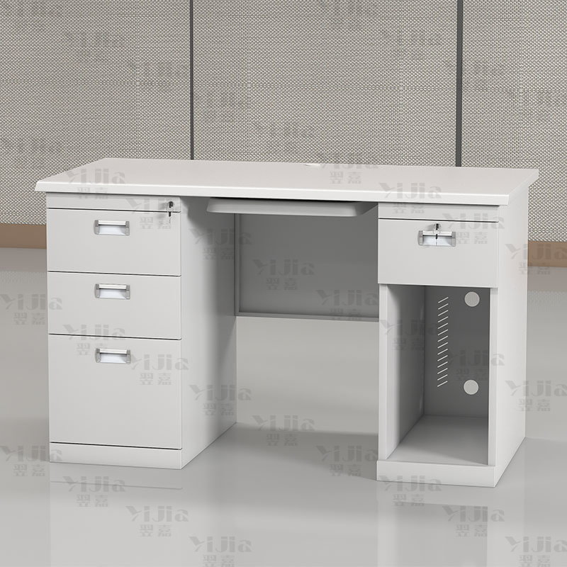 翌嘉 钢制电脑桌办公桌职员桌员工桌学生写字台1.4米A款