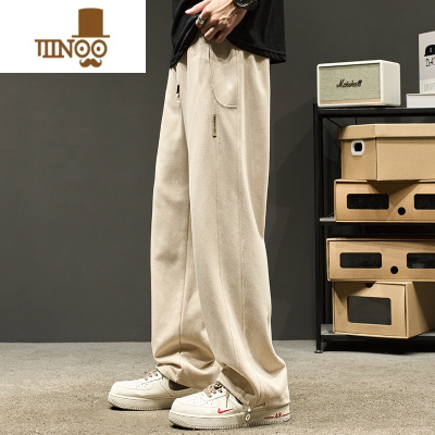 YANXU直筒裤子男款潮牌美式高街垂感宽松休闲长裤男生运动卫裤秋季