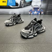 聚范欧洲站男鞋夏季透气潮牌高级感厚底增高网面运动休闲做旧老爹潮鞋