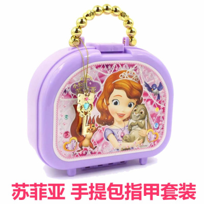 儿童化妆盒魔法彩妆盒口红唇彩眼影礼盒装扮套装女孩过家家玩具苏菲亚手提美甲套装