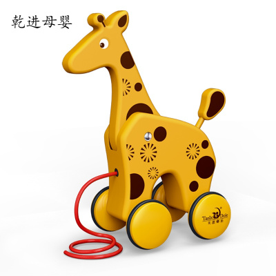 儿童节礼物新品直营-宝宝拖拉学步拉绳玩具1-2岁手拉线推推乐小狗宠物手推车6个月以上长小鹿