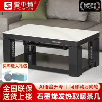 雪中情取暖桌电暖桌电暖炉烤火炉家用多功能升降茶几烤火桌电烤炉茶几一体电烤桌长方形家用客厅取暖桌Q25雪山银狐1.6米