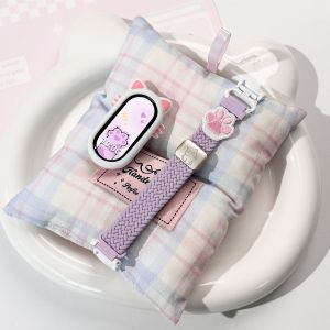 糖果猫耳适用小米手环10表带98尼龙编织磁吸NFC版腕带刺绣猫3139a