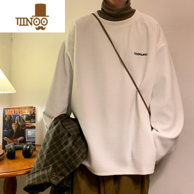 YANXU美式休闲潮牌卫衣男士新款圆领套头上衣服男生简约时尚透气