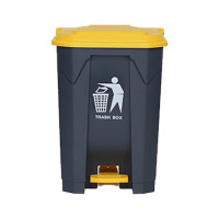 豫众诺 脚踏垃圾桶 30L灰桶黄盖 个