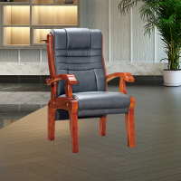 优百丽 SH-768 橡胶木椅 办公家具 办公椅 皮艺老板椅 实木四脚椅 电脑椅会议椅 皮料色彩可定制