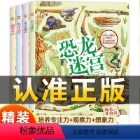 4册]动物+恐龙+海洋+童话 [正版]精装全彩全套4册 恐龙迷宫+海洋迷宫+动物迷宫+童话迷宫 3-9岁幼儿思维逻辑训练